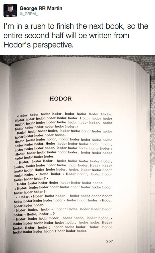Hodor's perspective.