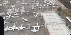 A private jet terminal in Vegas the day of Mayweather/Pacquiao