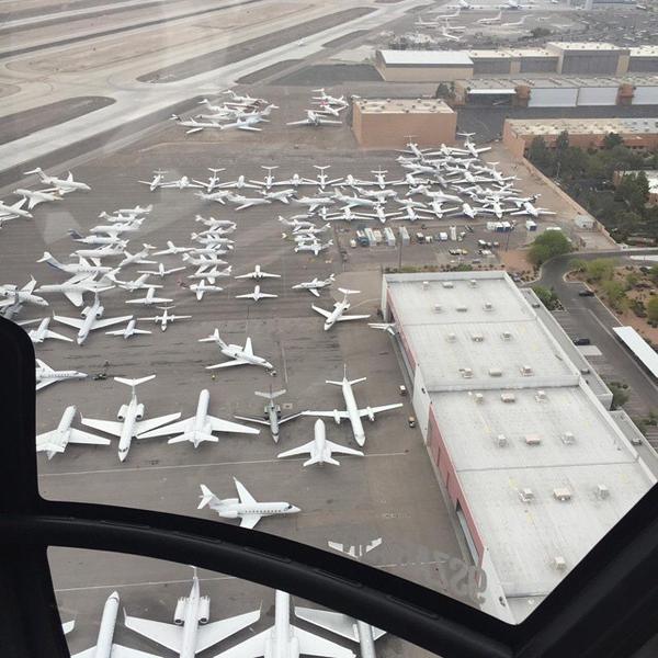 A private jet terminal in Vegas the day of Mayweather/Pacquiao