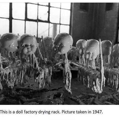 1947 doll factory drying rack.