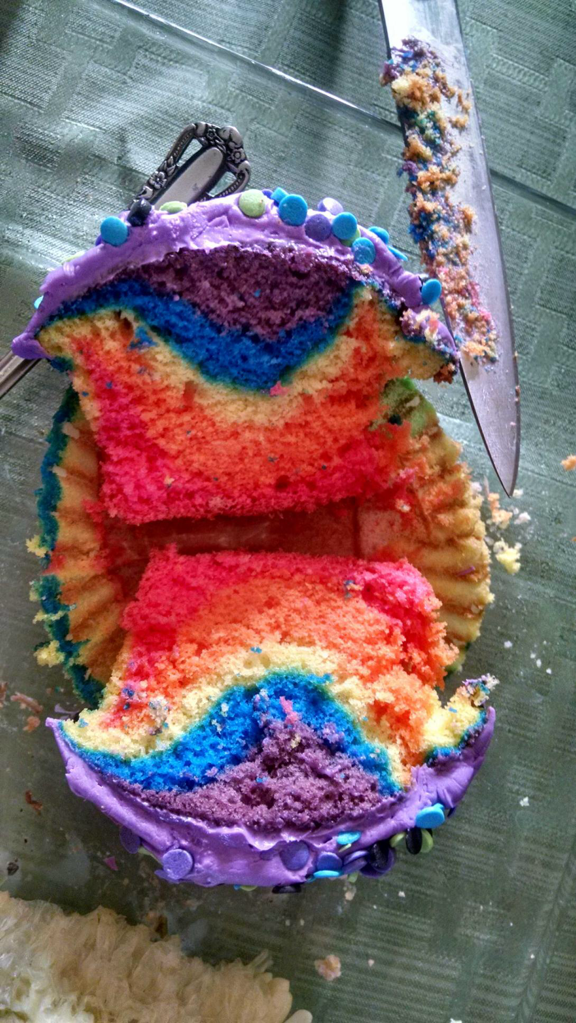 Rainbow cupcake