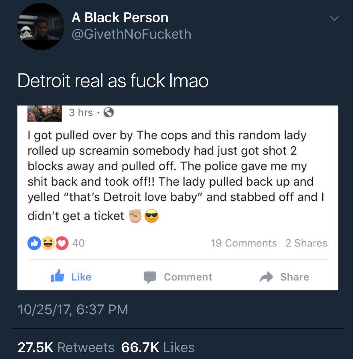 Detroit love, baby.