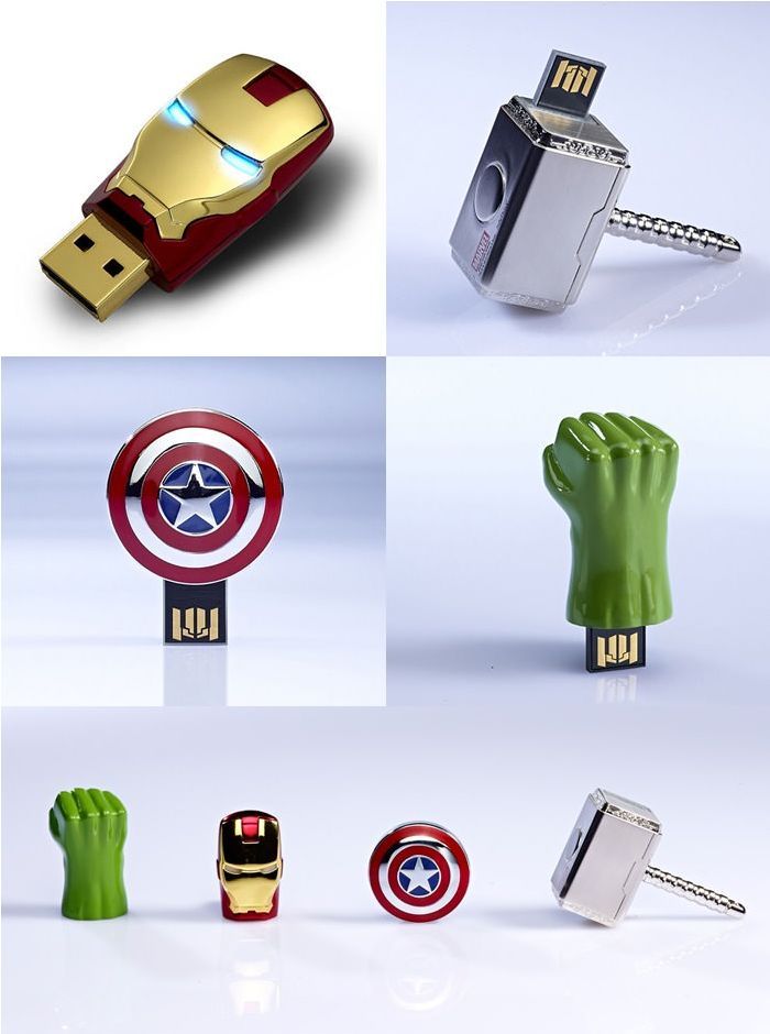 The Avengers USB sticks.