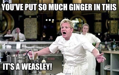 Getting corrected by Gordon Ramsay.
