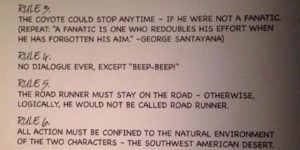 BEEP-BEEP OR Rules for Wild E. Coyote and the Roadrunner