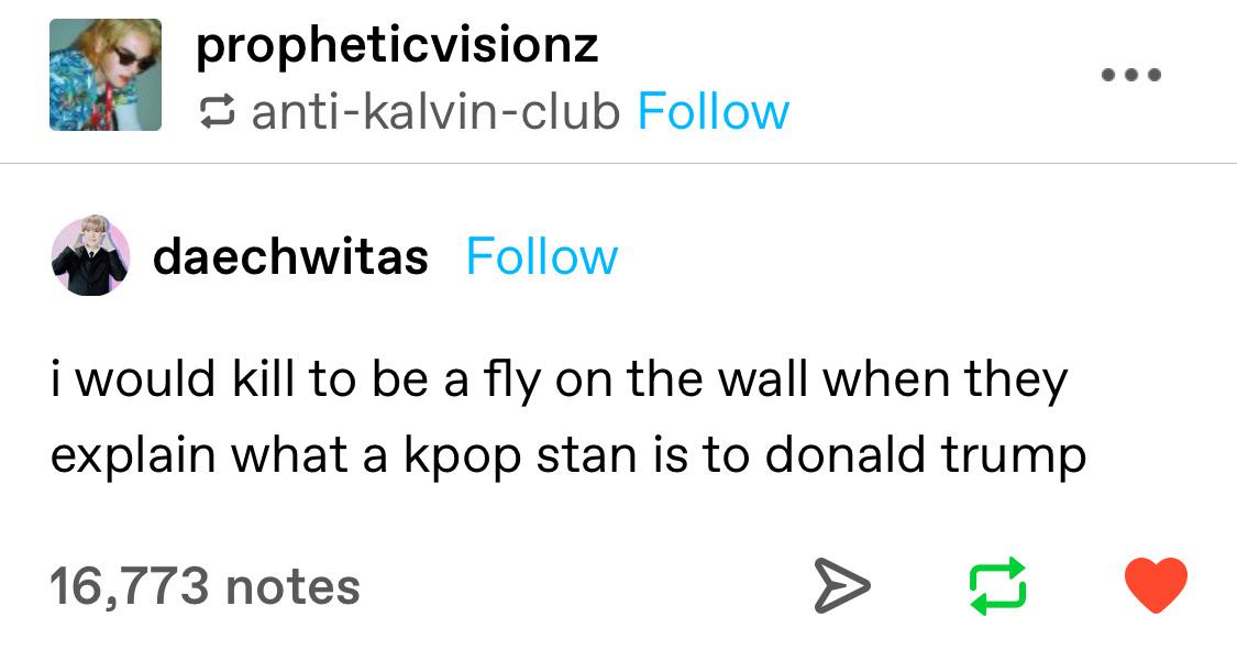 Suddenly a yuge kpop fan.