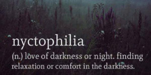 Nyctophilia (n)