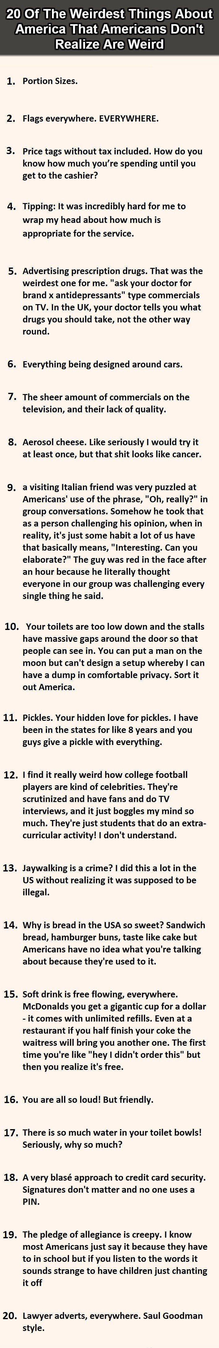 Things Americans don't realize.