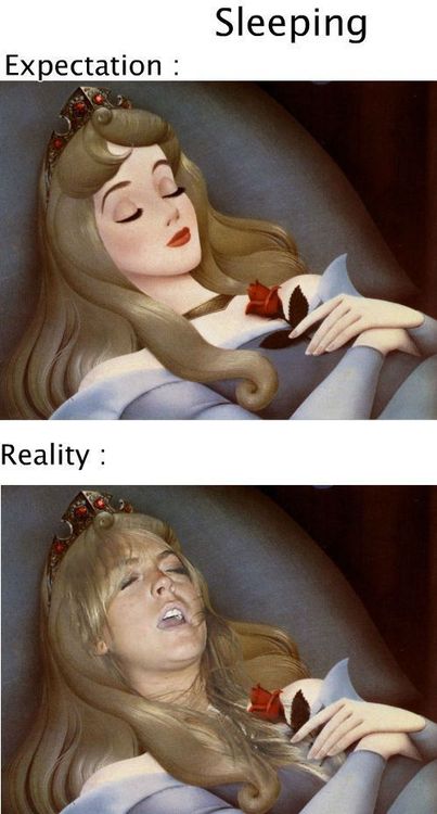 Sleeping: expectation vs. reality.