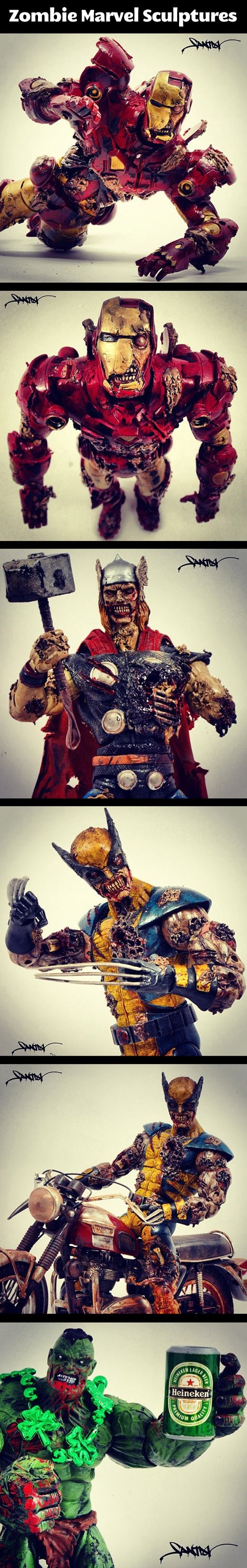 Zombie Marvel Sculptures.