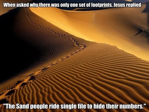 Why was there only one set of footprints?