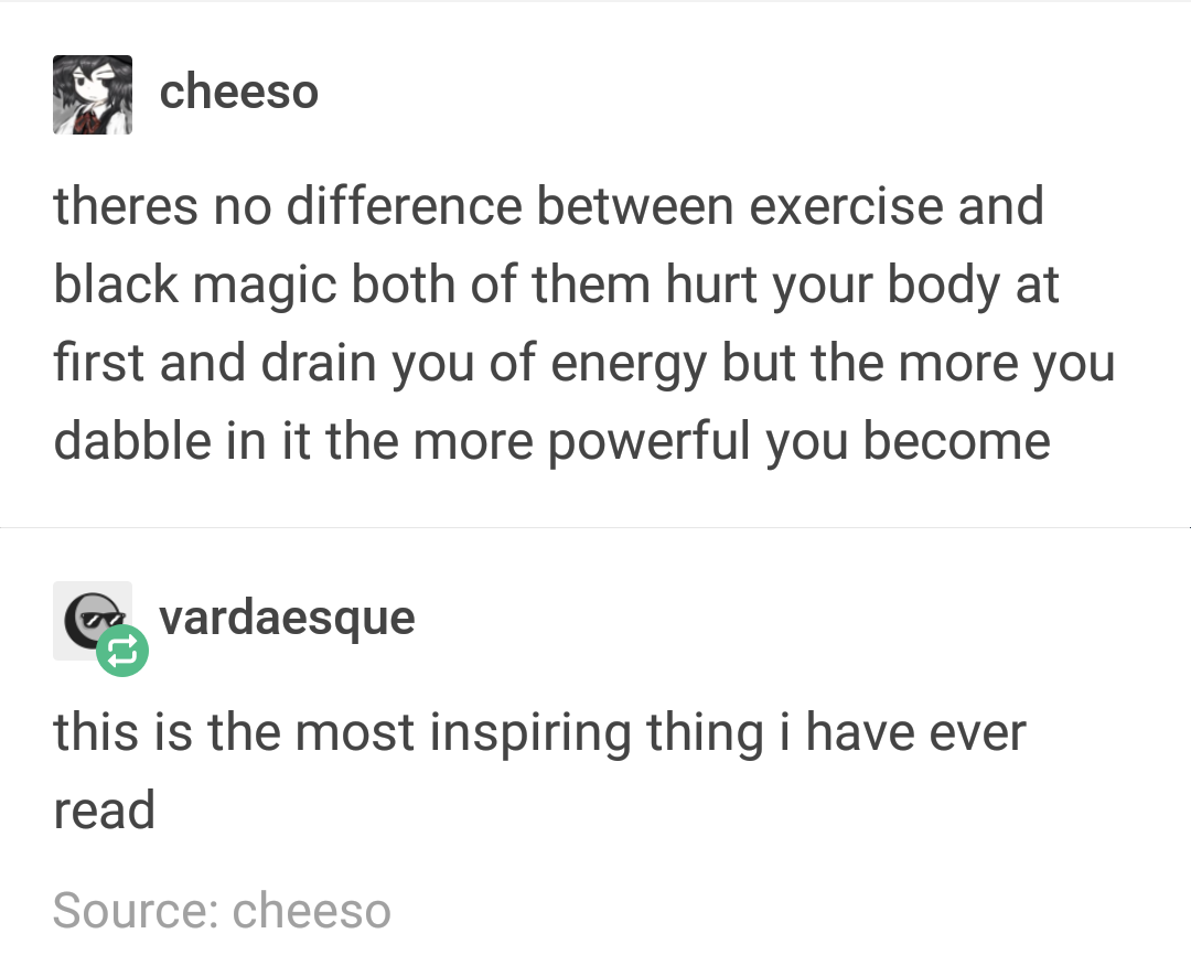 exercising and black magic