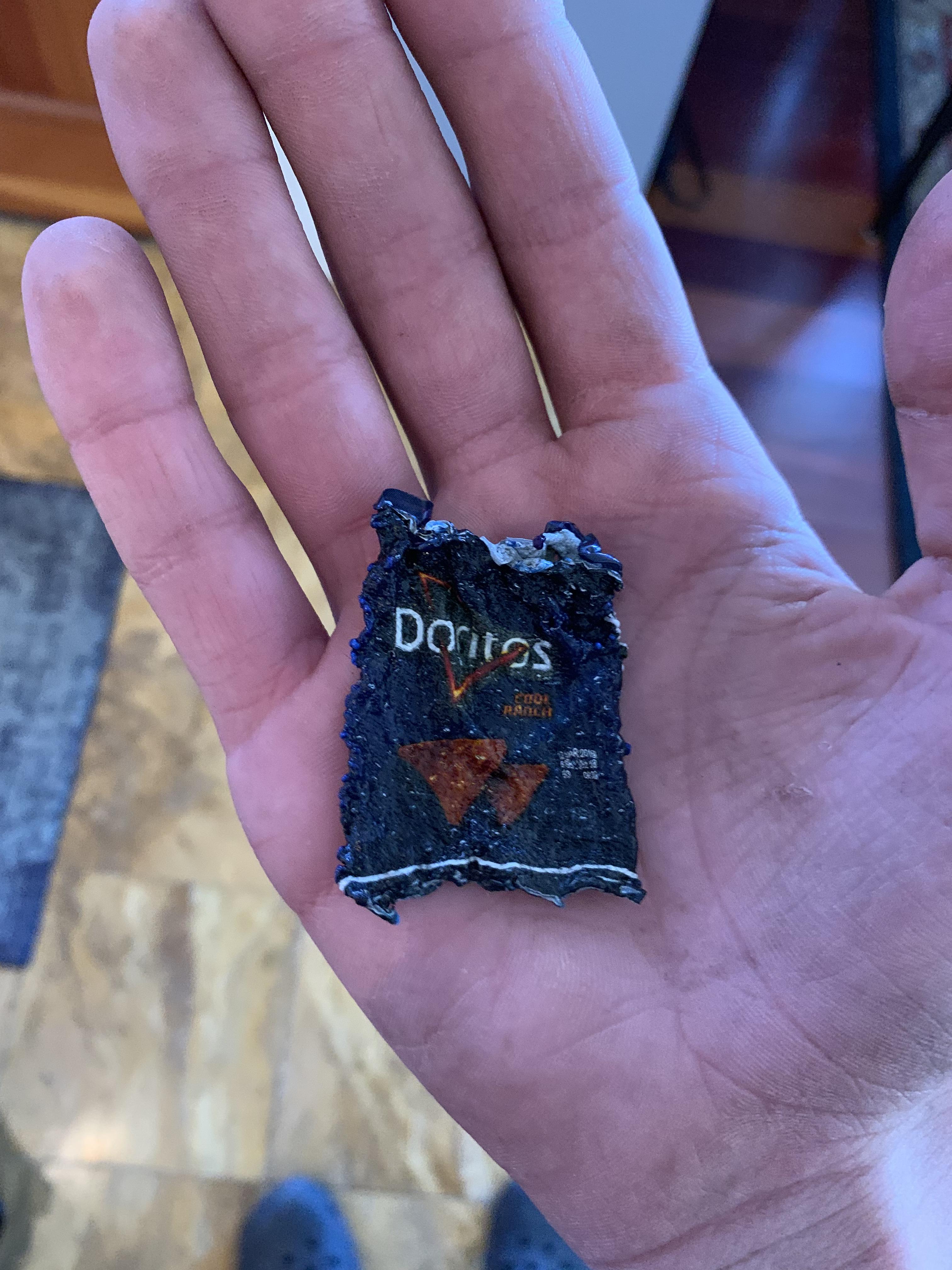 When you microwave a dorito bag...