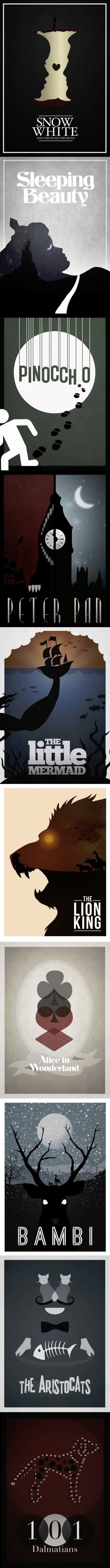 Simplistic Disney posters.