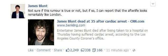 James Blunt is dead.