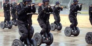 Swat team on segways.