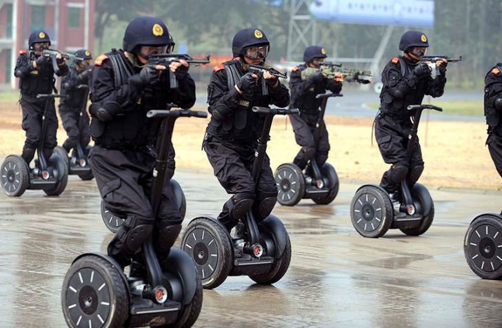 Swat team on segways.