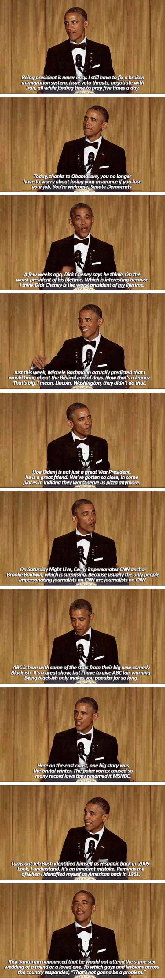 President Obama's Joke-Filled Speech