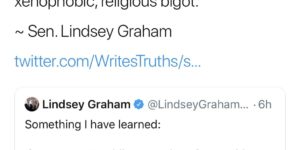 Sen. Lindsey Graham wrecked by Woke Sen. Lindsey Graham.