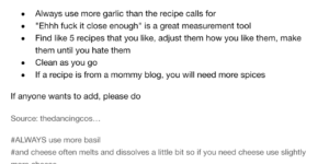We’re gonna need more garlic, generally.