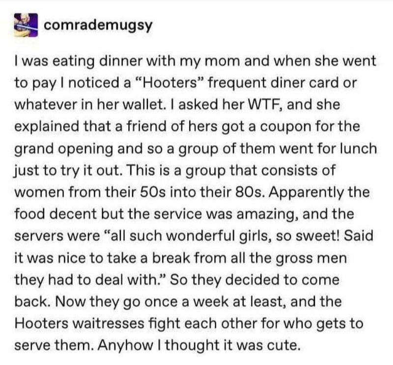 Hooters for happiness.
