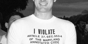 A man protesting Maryland’s sodomy law, circa 1985.