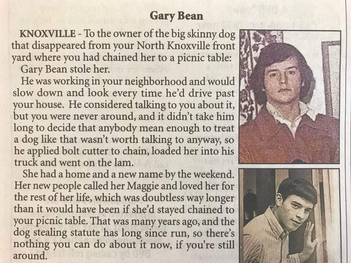 Gary Bean, a dogs best friend.