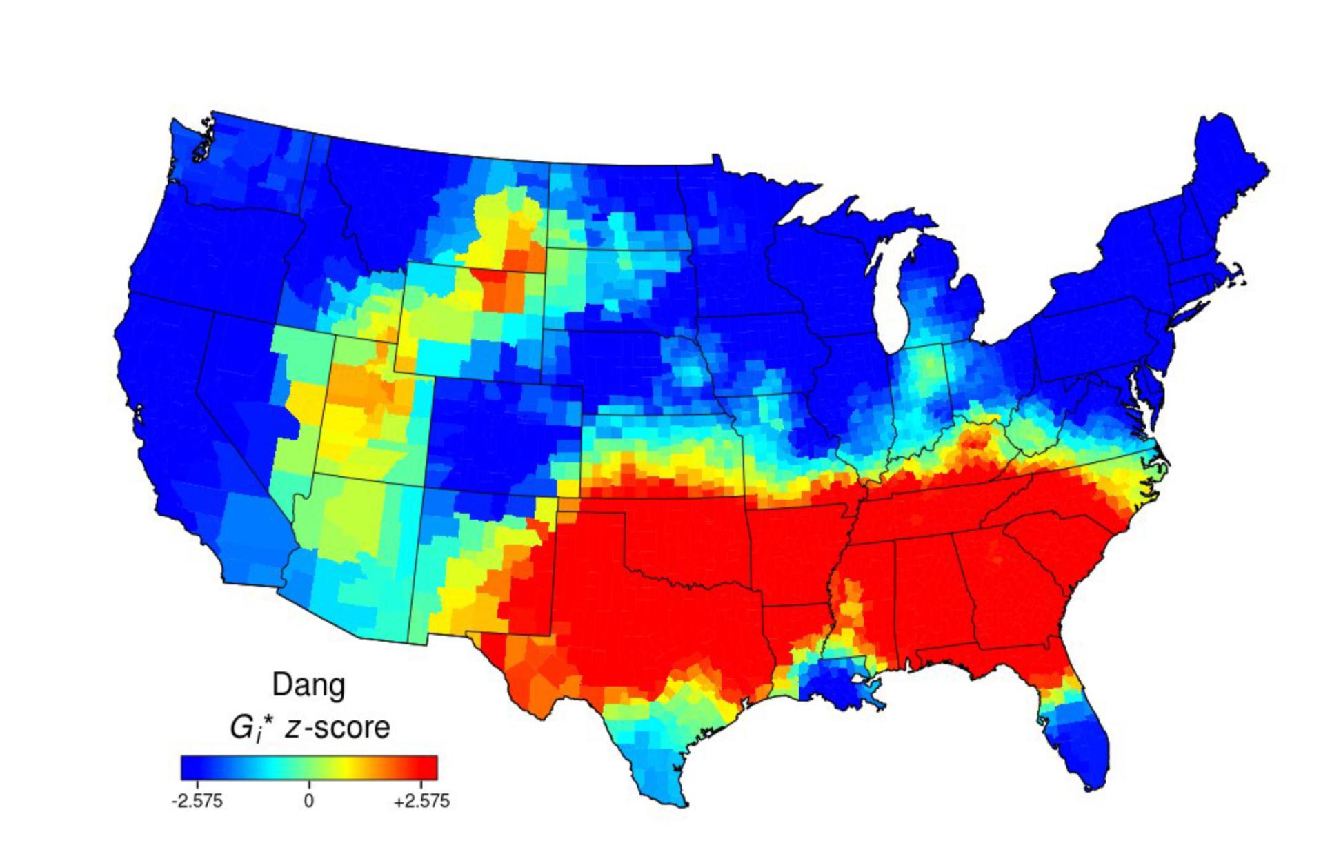 Visualization of the usage of the word dang. 