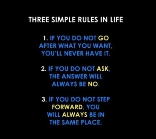 Three simple rules in life.
