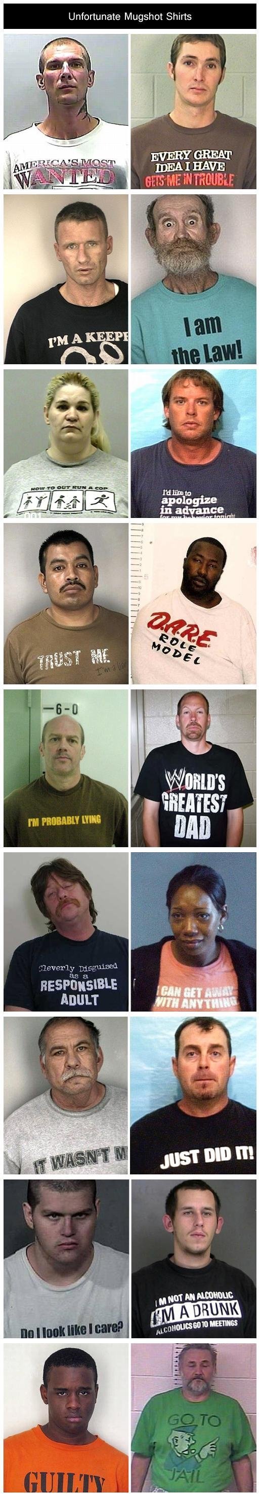 Unfortunate mugshots.