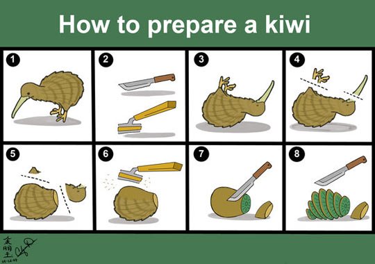 How to prepare a kiwi.