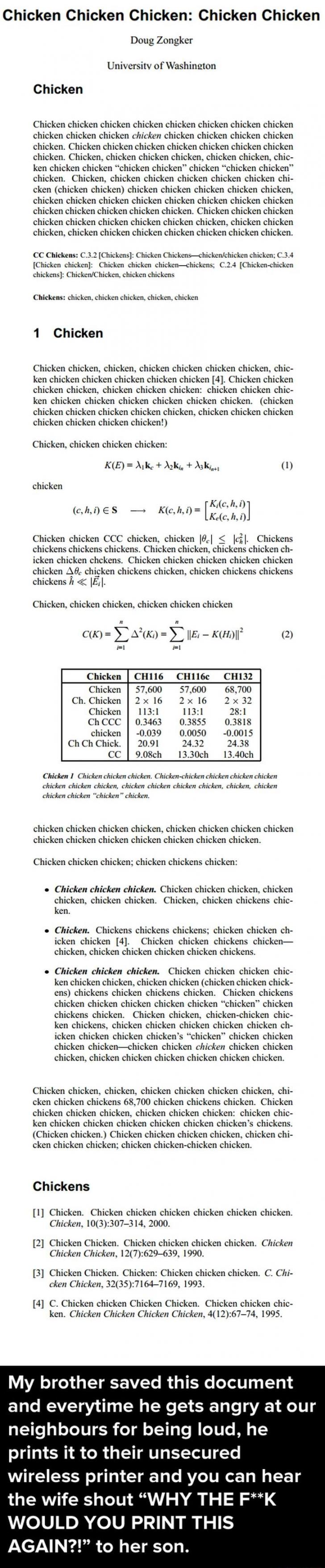 Chicken chicken chicken chicken chicken