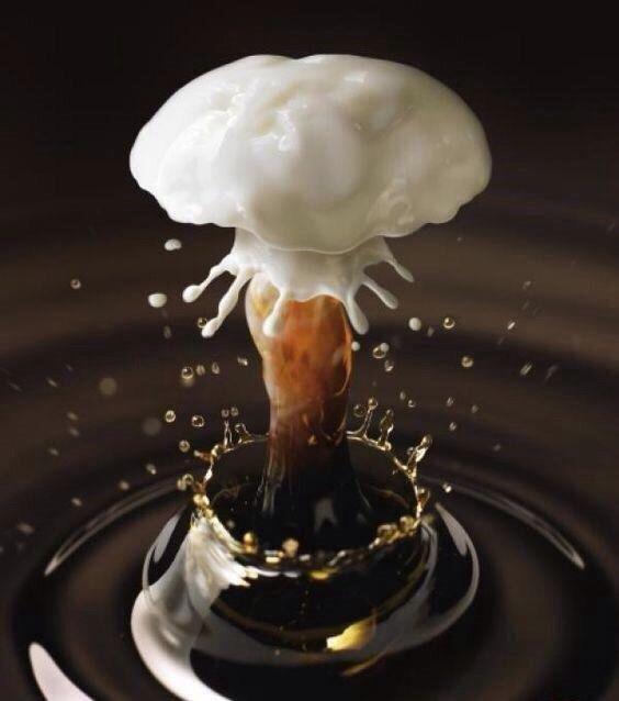 Cream hitting coffee loves like a nuclear bomb. God I love coffee.