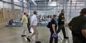 Detained children awaiting processing and entry into the USA.