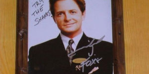 Michael J. Fox’s autographed headshot at my favorite local restaurant