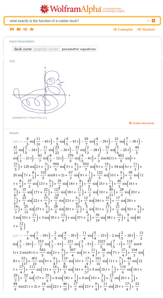 Well played, Wolfram Alpha