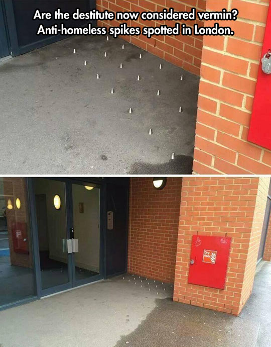 Anti-homeless spikes.