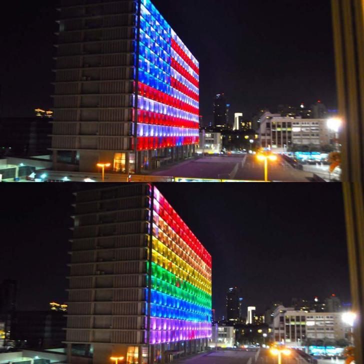 Tel Aviv city hall tonight