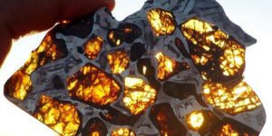 Slice of Pallasite Meteorite.