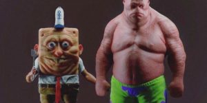Hyper-realistic Patrick and Spongebob art