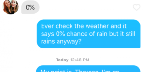 Chance of rain on Tinder