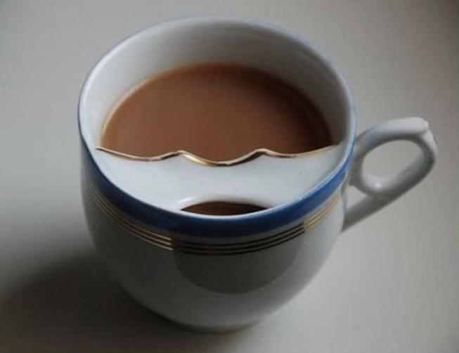 During the Victorian Era there were special tea cups designed to keep the drinker's moustache out of the tea
