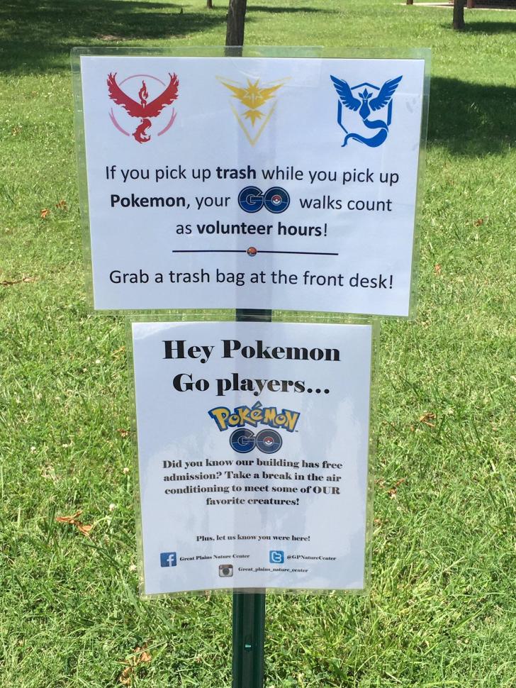 My local nature center is using Pokemon GO to its clean up advantage.