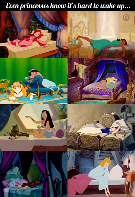 Even Princesses know its hard to wake up...
