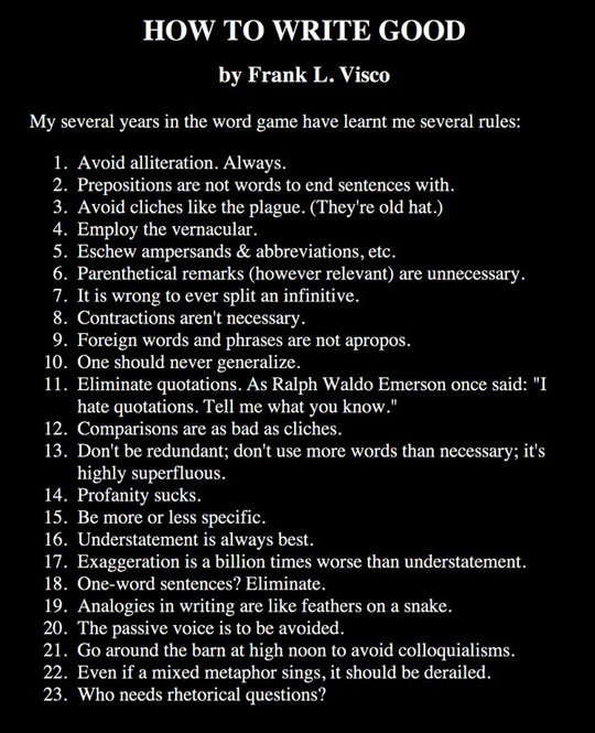 How to write good.
