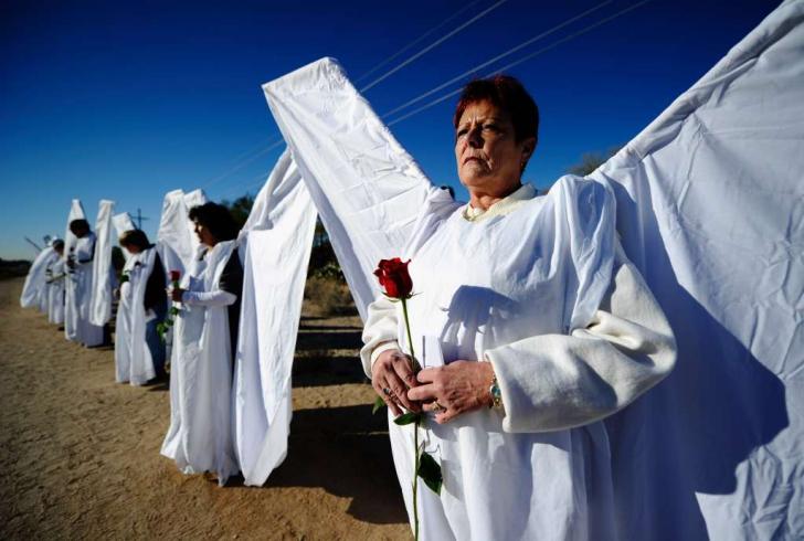 Members of Orlando's Shakespeare Theater are building "angel" costumes like these to block Westboro Baptist Church members at memorials for the Pulse shooting victims.
