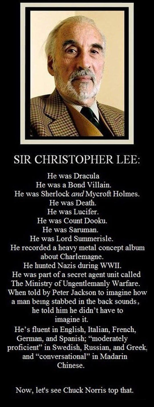 Sir Christopher Lee Is Unbeatable