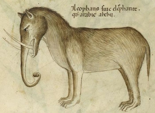 In the Middle Ages, artists knew about the existence of elephants, but they had only the descriptions of travelers to go by.