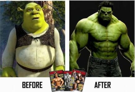 Shrek - before and after.