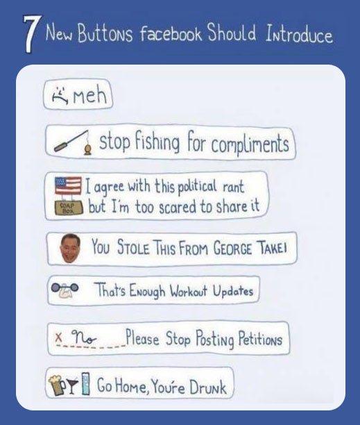 Seven new buttons Facebook should introduce.